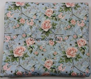 Dres pętelka Różyczki na niebieskim