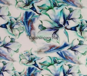 Dres pętelka premium  Lilie niebiesko-zielone